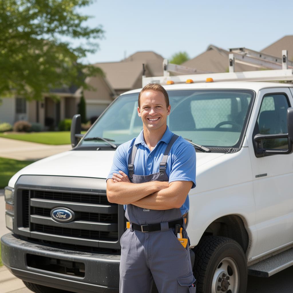 Local service business contractor with work truck